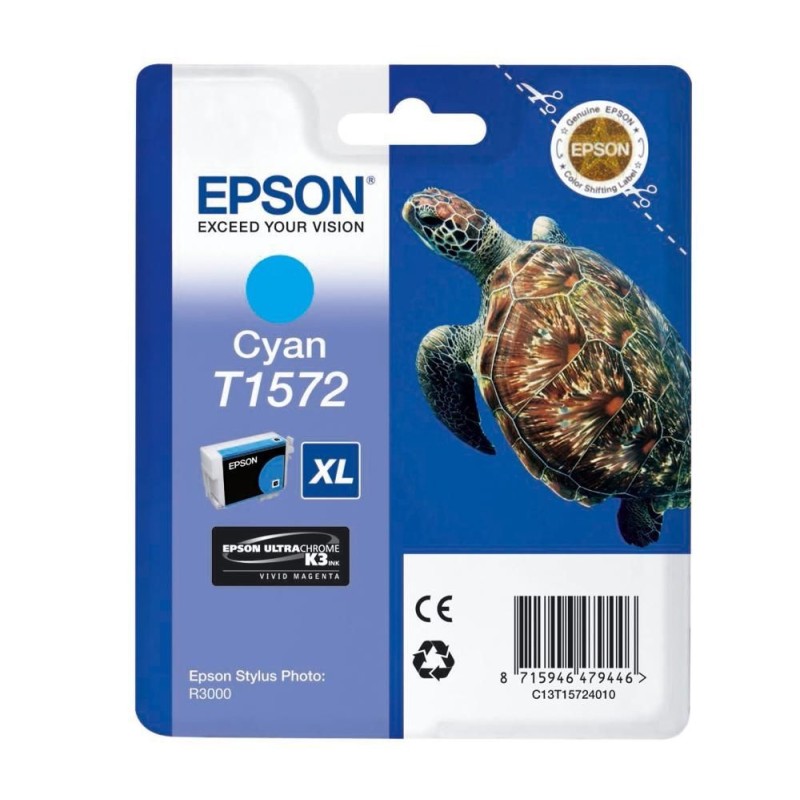 Cartouche d'encre original Epson 1572 Cyan Tortue