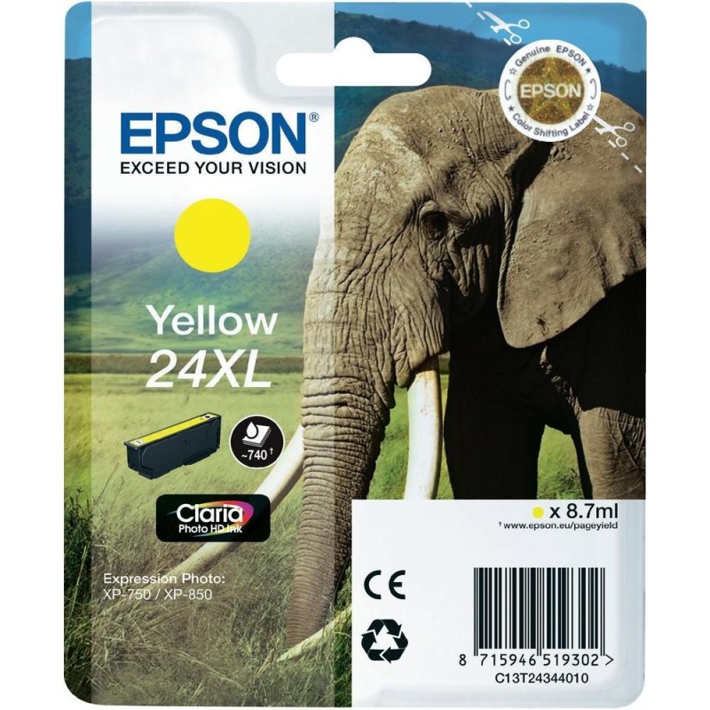 Cartouche d'encre original Epson 24 XL Jaune Elephant