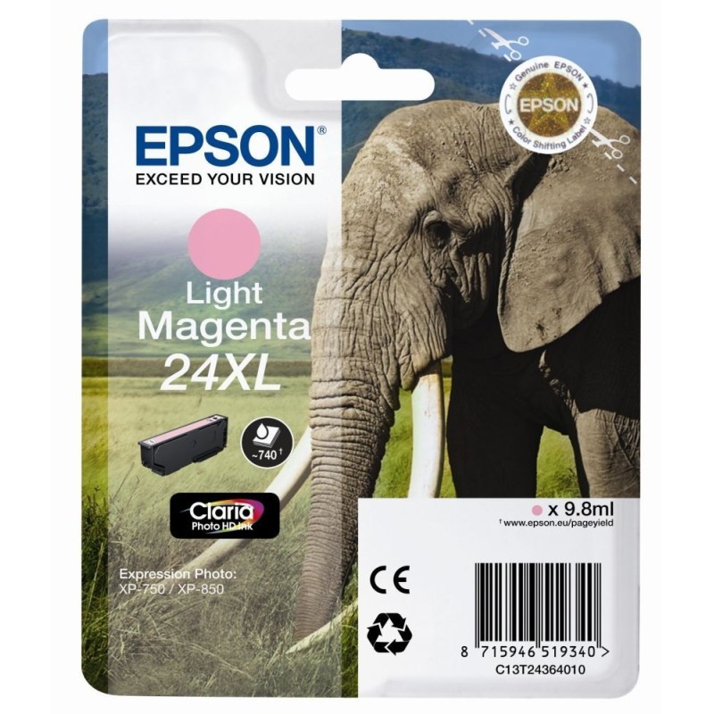 Cartouche d'encre original Epson 24 XL Magenta Clair Elephant