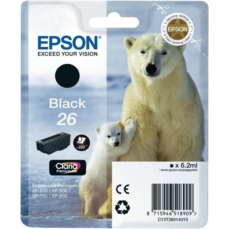 Cartouche d'encre original Epson 26 Noir Ours polaire