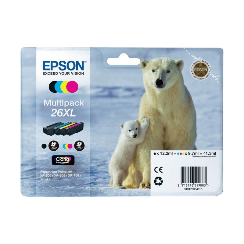 Pack cartouches d'encre original Epson 26 XL Multicouleur Ours polaire