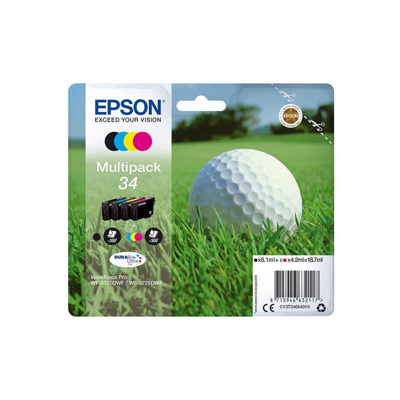 Pack cartouches d'encre original Epson 34 Multicouleur Balle de golf