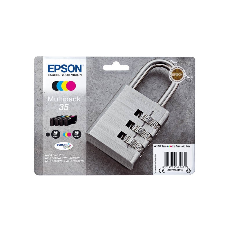 Pack cartouches d'encre original Epson 35 Multicouleur Cadenas