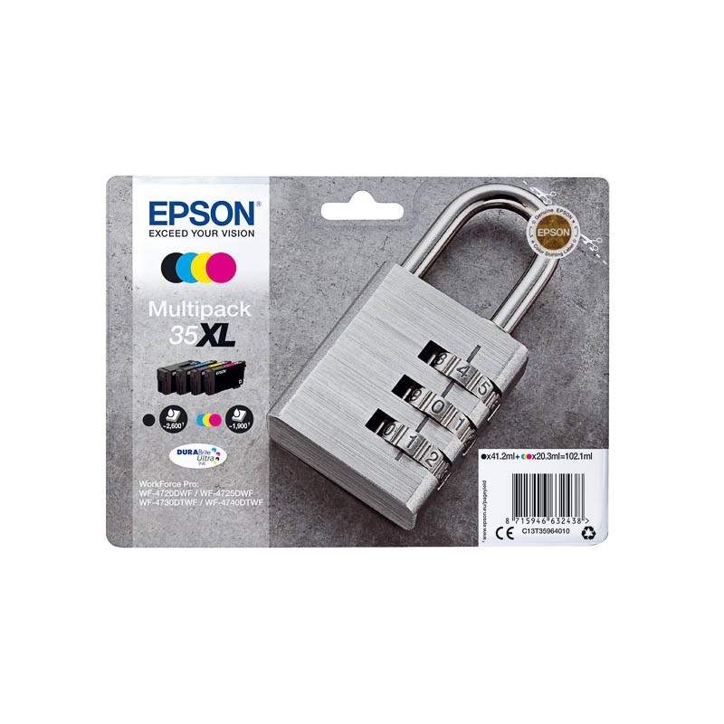 Pack cartouches d'encre original Epson 35 XL Multicouleur Cadenas