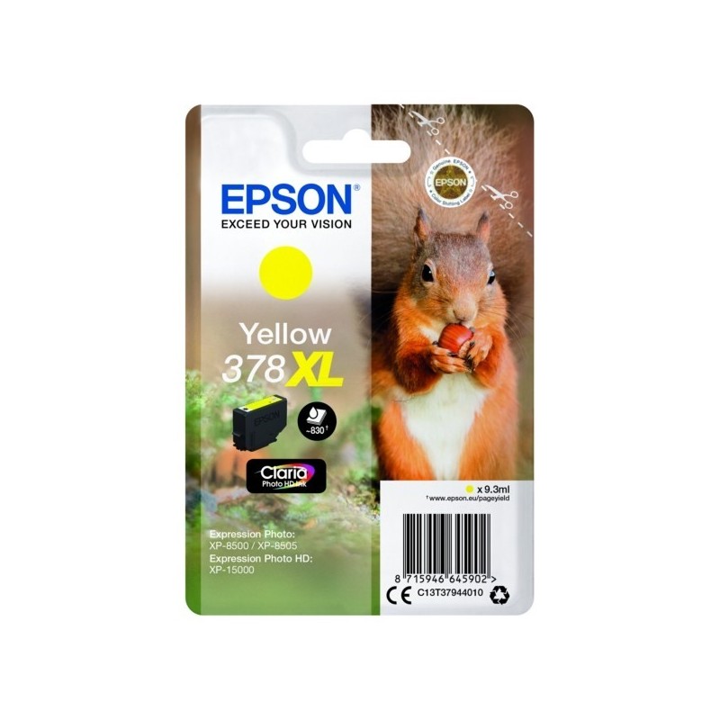 Cartouche d'encre original Epson 378 XL Jaune Ecureuil