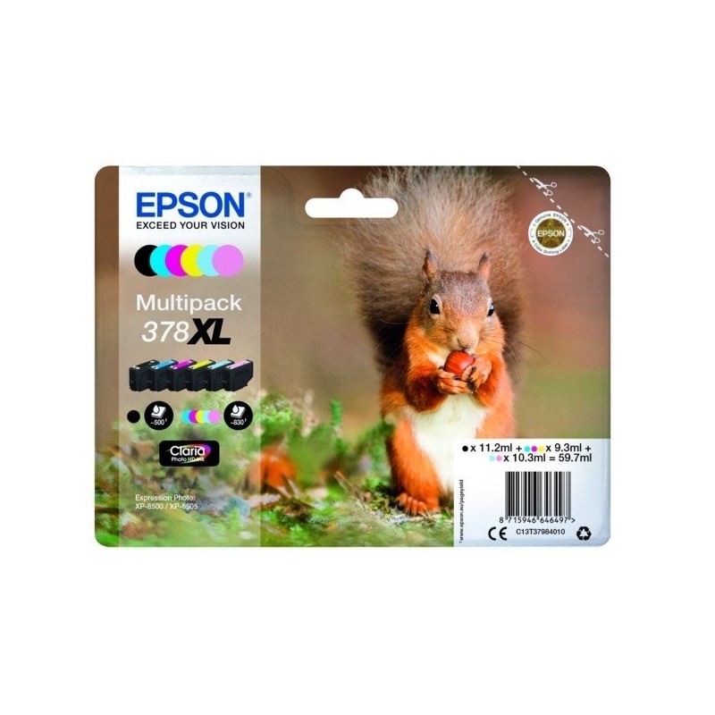 Pack cartouches d'encre original Epson 378 XL Multicouleur Ecureuil