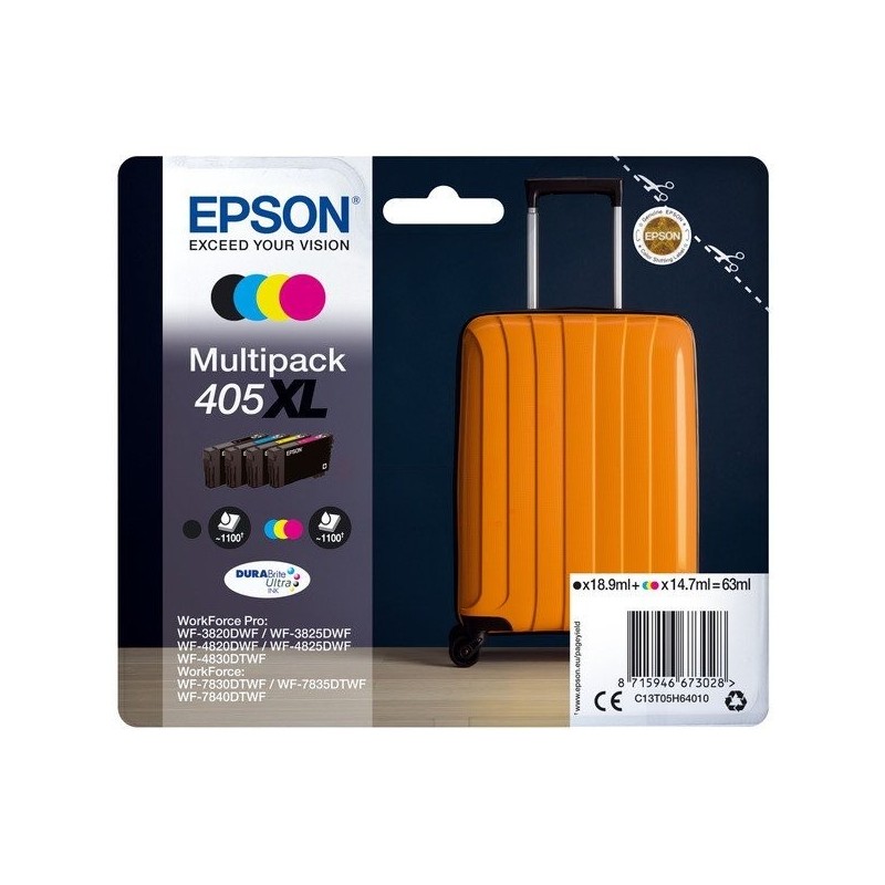 Pack cartouches d'encre original Epson 405 XL Multicouleur Valise