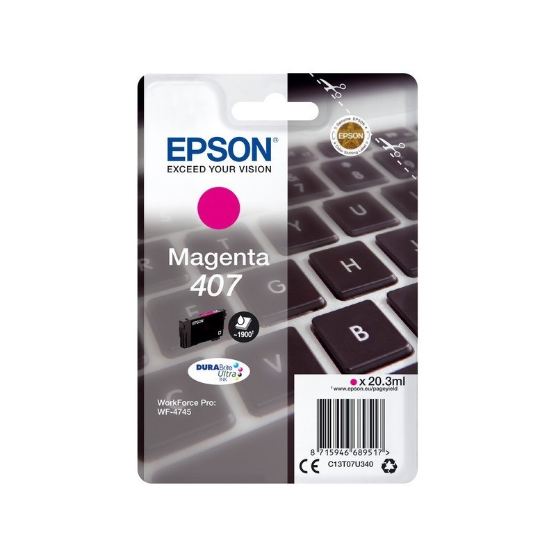 Cartouche d'encre original Epson 407 Magenta Clavier