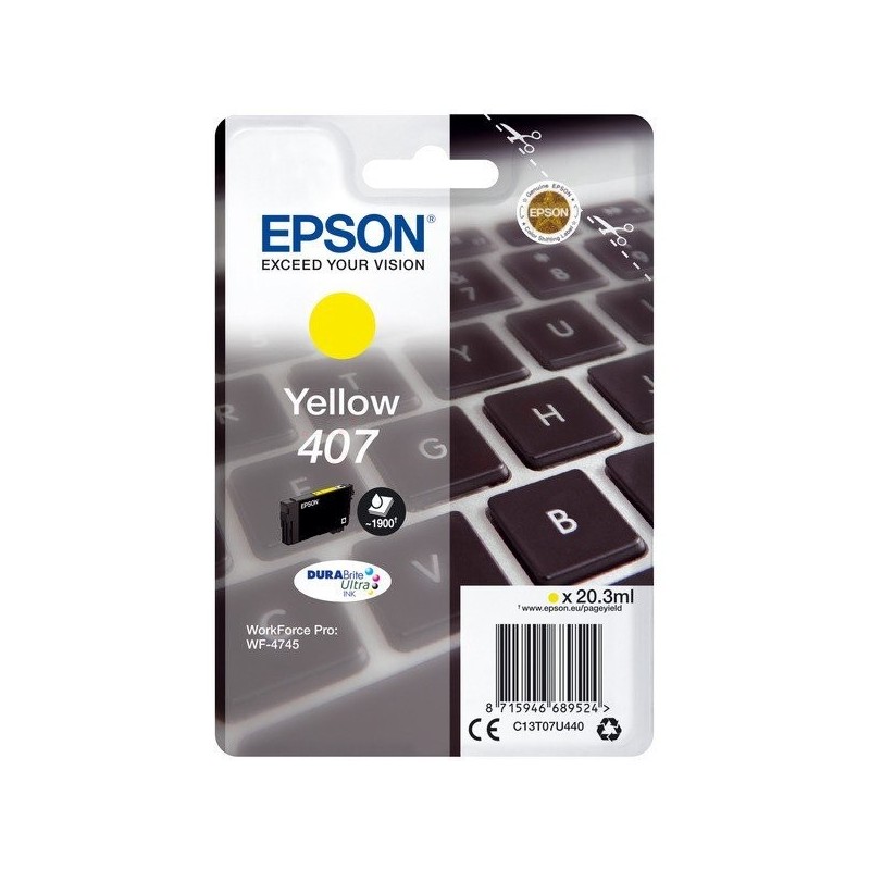 Cartouche d'encre original Epson 407 Jaune Clavier