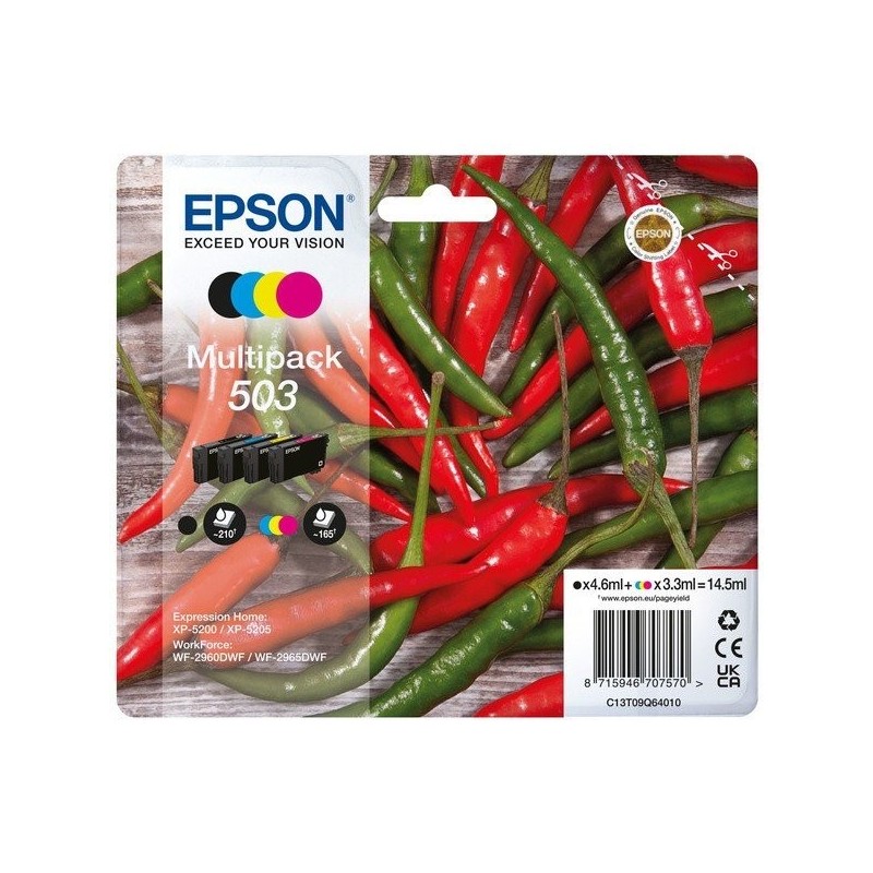 Pack cartouches d'encre original Epson 503 Multicouleur Piments