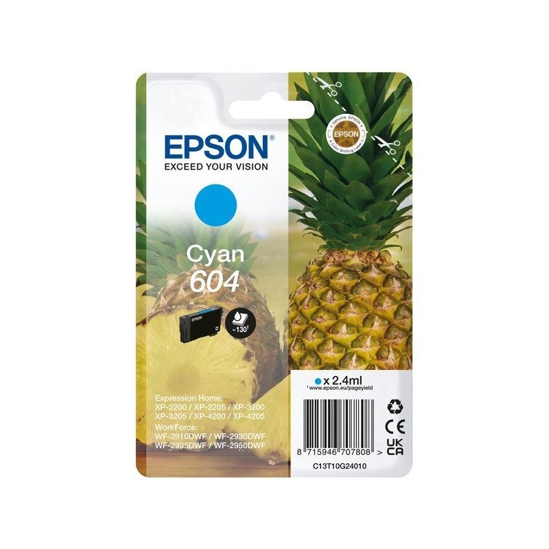 Cartouche d'encre original Epson 604 Cyan Ananas