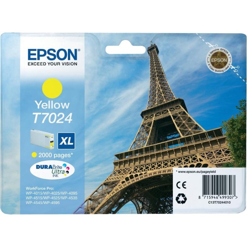 Cartouche d'encre original Epson 7024 Jaune Tour Eiffel