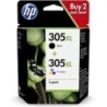 Pack cartouches d'encre original HP 305 XL Multicouleur