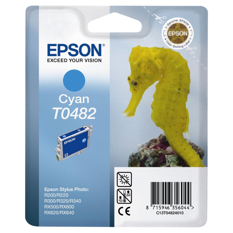 Cartouche d'encre original Epson 482 Cyan Hippocampe