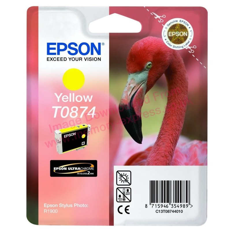 Cartouche d'encre original Epson 874 Jaune Flamant rose