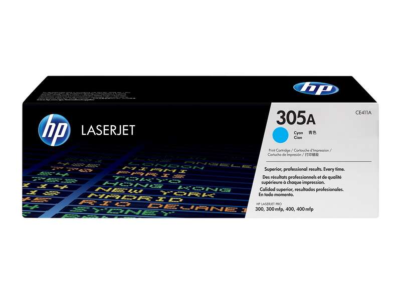 Cartouche de toner cyan HP CE411A d'origine - 305A