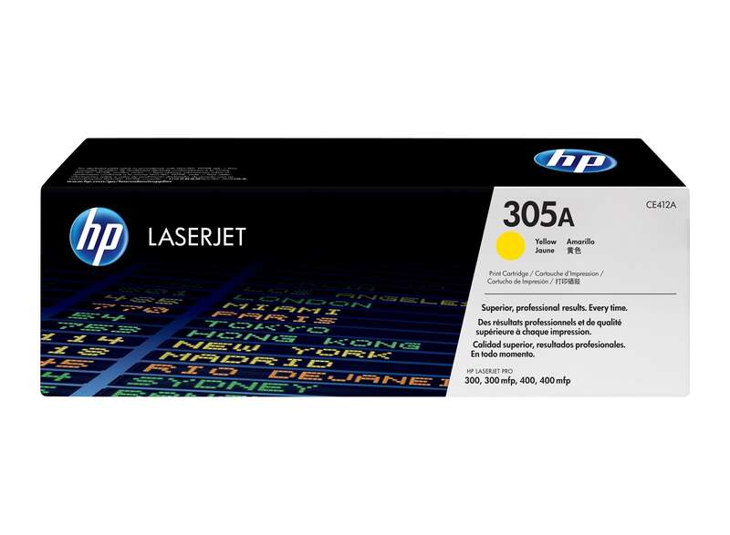 Toner jaune HP CE412A d'origine - 305A
