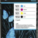 Pack de 4 cartouches d'encre HP 950 + 951 authentiques - 6ZC65AE