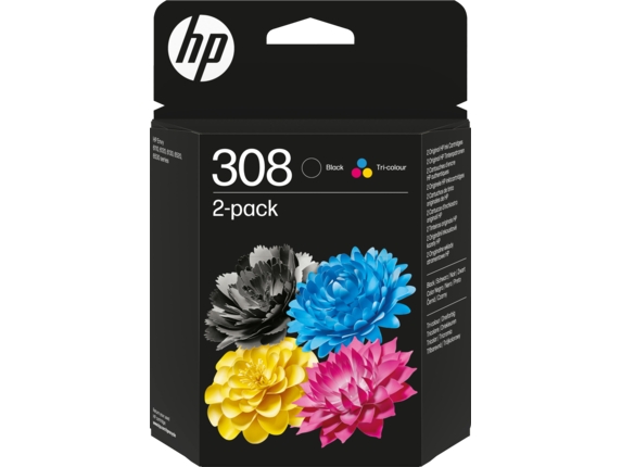 302877_1.jpg HP 308 Noir + Couleur (pack de 2) Cartouches d'encre - 6L6S6UE – Image 1