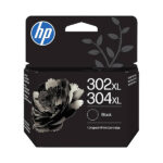 Cartouche d'encre noire HP 302XL/304XL authentique - B7RT9AE/F6U68AE/N9K08AE
